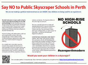 Flyer, Save Perth Modern School